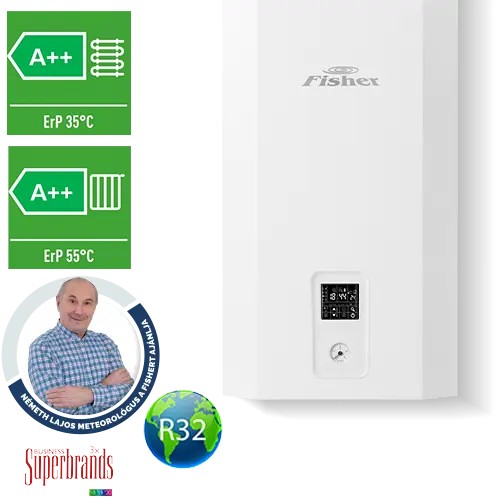 Fisher e-HeatR 16kW hőszivattyú, telepítve, beüzemeléssel