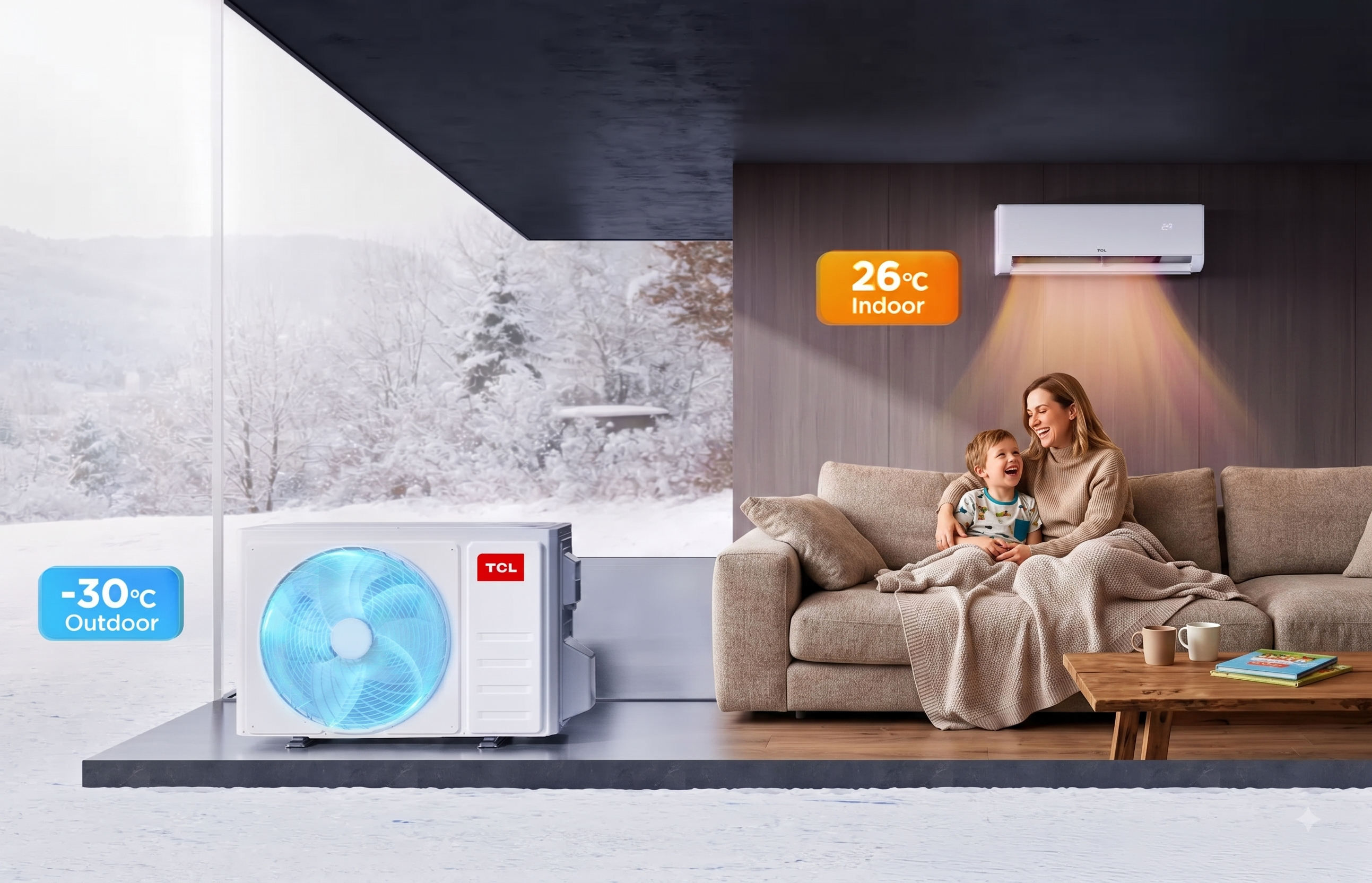 TCL Elegance plus klíma, fűtés -30 fokig, telepítés, sopron pacohaus